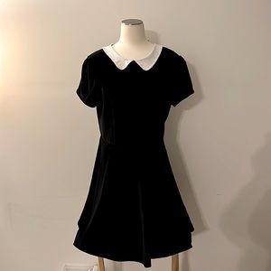 Hot Topic Wednesday Addams Black Velvet Dress with White Collar